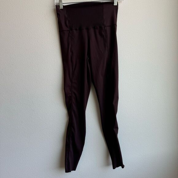 Nike Dri Fit Yoga Luxe Ribbed High Rise Brown Compression Leggings Size Small - Picture 2 of 9